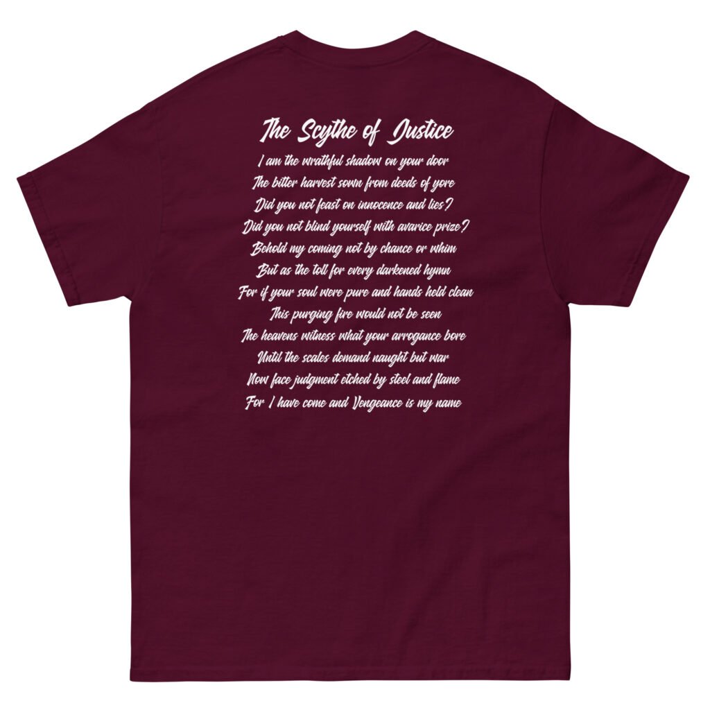 Scythe of Justice Back - Classic tee
